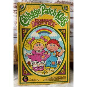 Vintage 1983 Cabbage Patch Kids Colorforms Dress Up Set Playboard and Clings